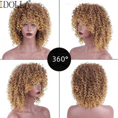 Afro Curly Synthetic Wig Women's