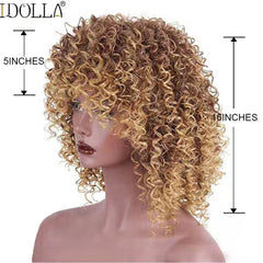 Afro Curly Synthetic Wig Women's